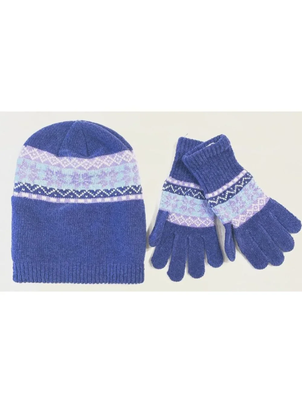Women's Berkshire Fashions Beanie & Gloves Purple One Size